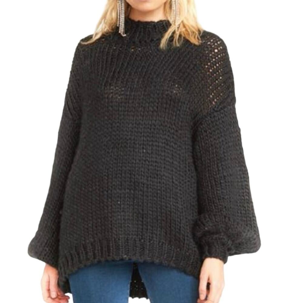 SHOW ME YOUR MUMU Jude Wool Sweater XL Chunky Knit Balloon Sleeve Oversized Boho - Picture 3 of 15